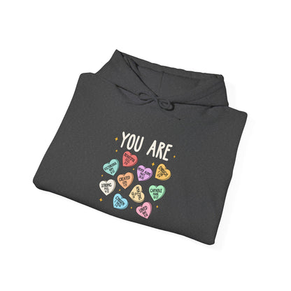 You Are Christian Hoodie – Bible Verse Conversation Heart Faith Pullover