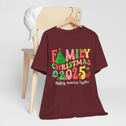 Family Christmas 2025 Shirt – Retro Groovy Xmas Lights Matching Holiday Tee