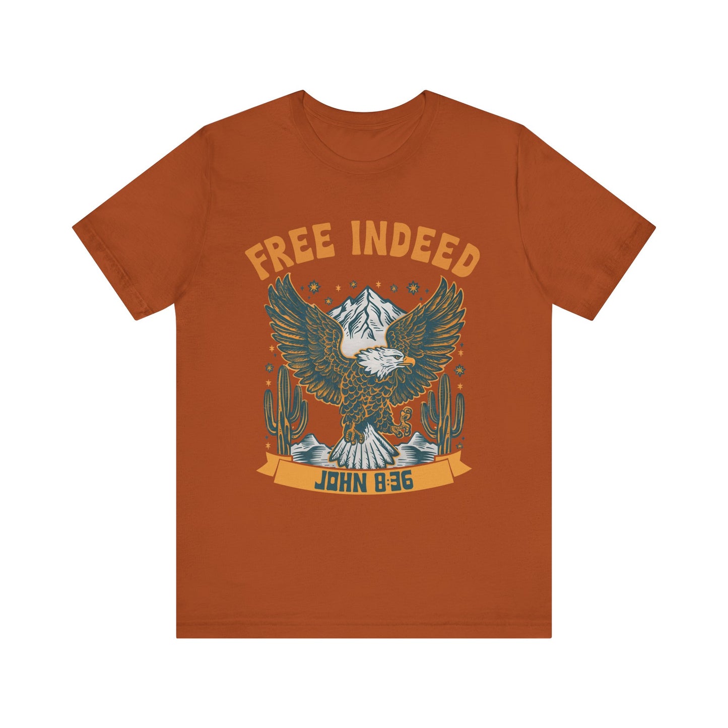 Free Indeed Shirt – Vintage John 8:36 Christian Eagle Bible Prayer Tee
