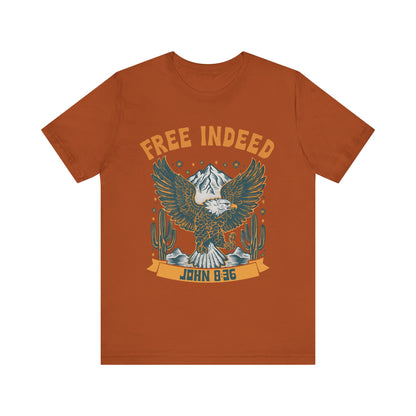 Free Indeed Shirt – Vintage John 8:36 Christian Eagle Bible Prayer Tee