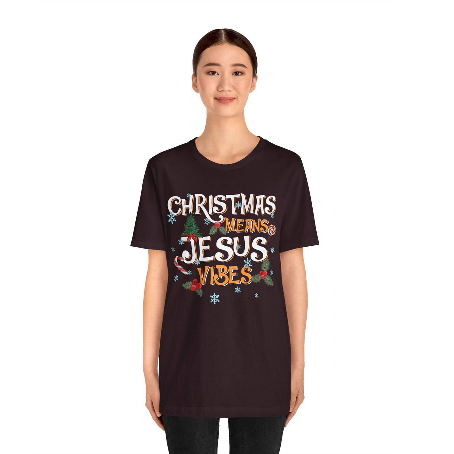 Christmas Means Jesus Vibes Shirt – Christian Faith Holiday Pajama Tee