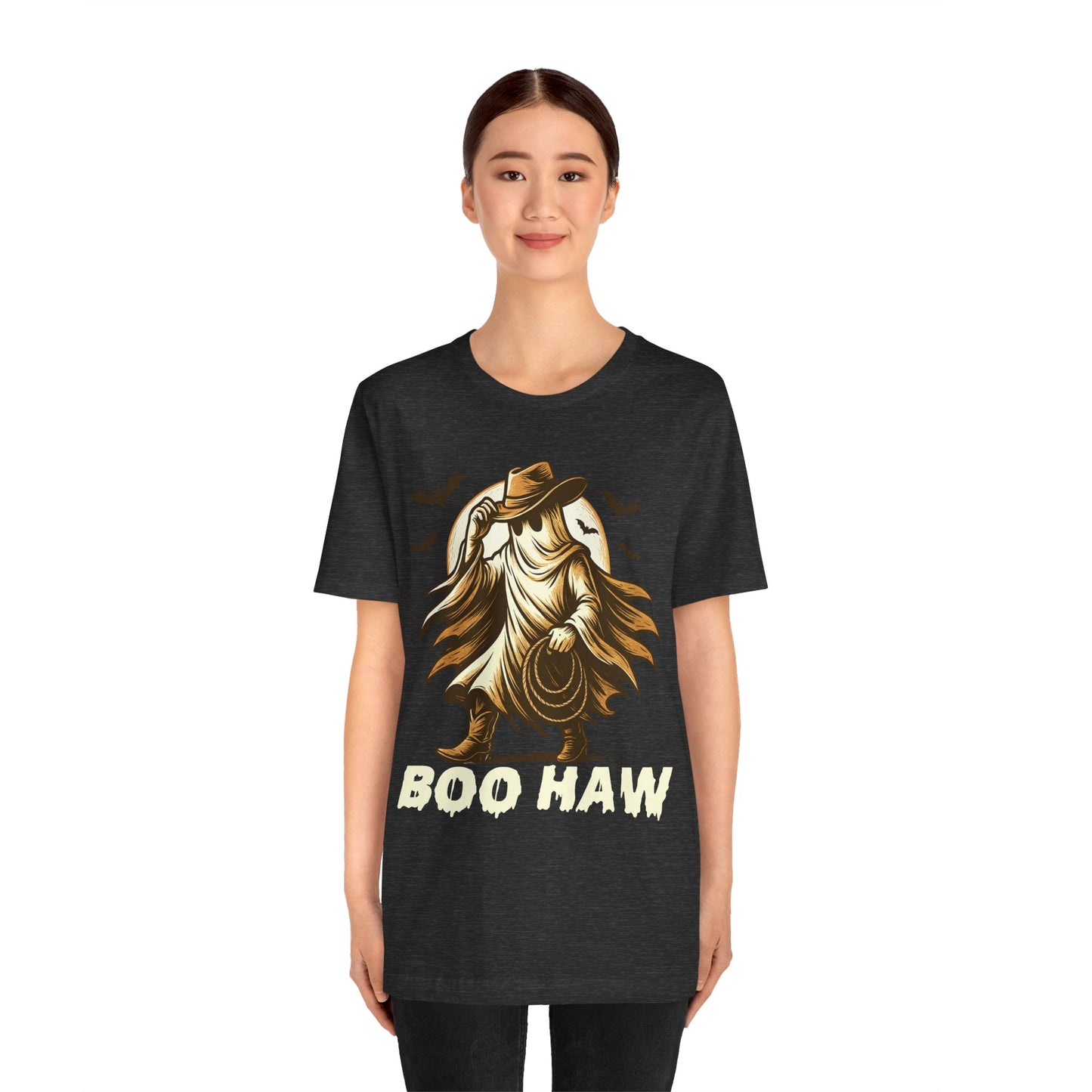 Boo Haw Shirt Ghost Cowboy Western Halloween Tee, Funny Rodeo Spirit Fall Outfit