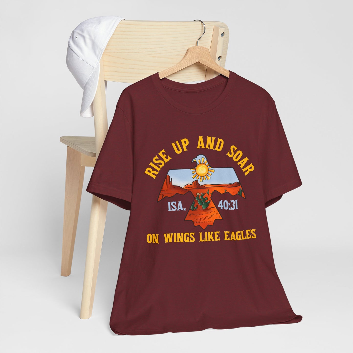 Rise Up and Soar on Eagles Wings Shirt – Isaiah 40:31 Christian Faith Graphic Tee