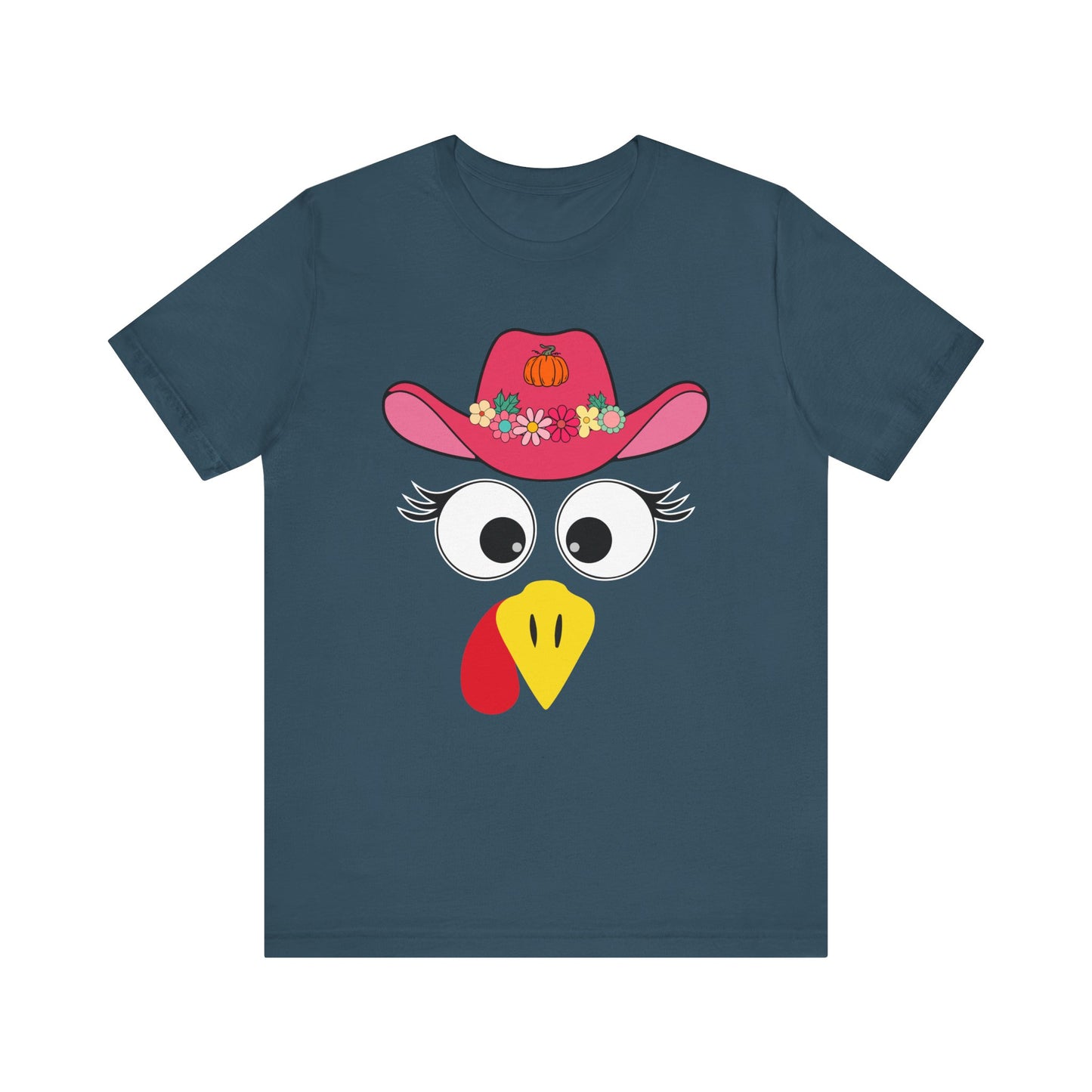 Thanksgiving Matching Couples Shirt Funny Turkey Face Cowboy Cowgirl Tee