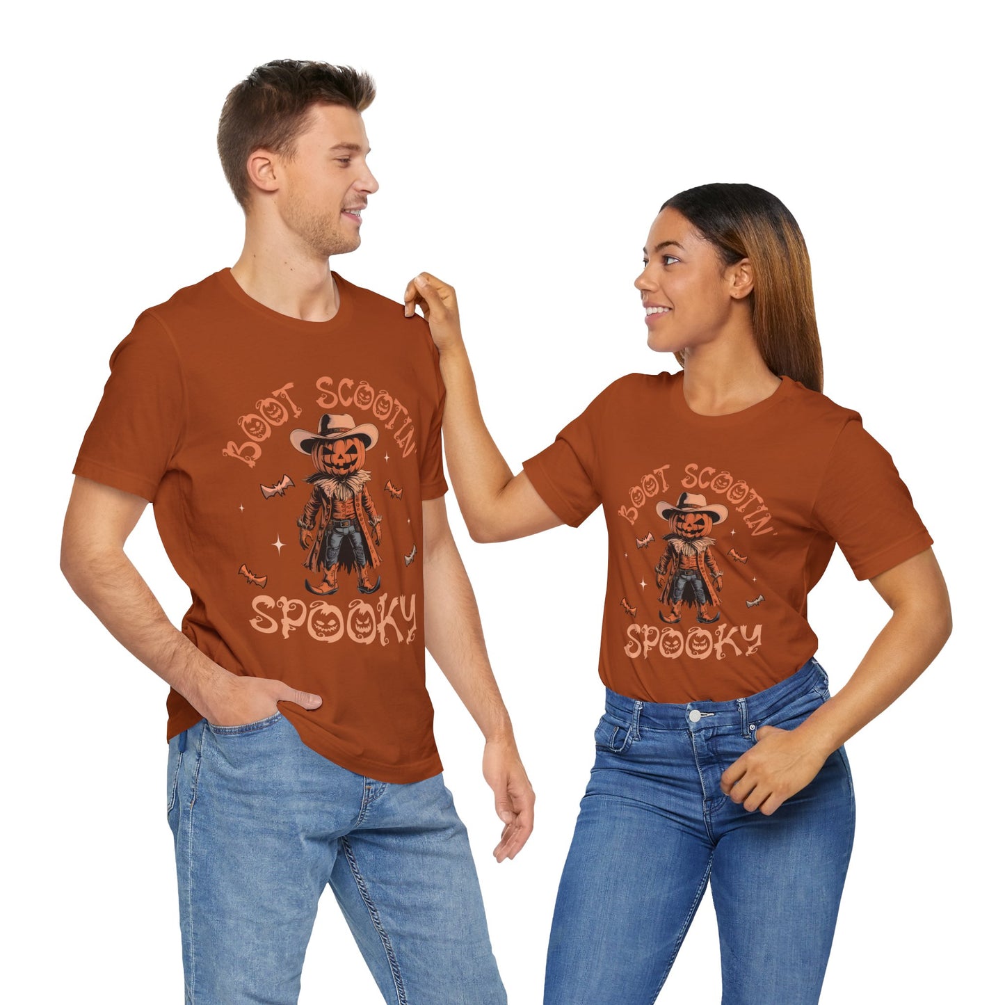 Boot Scootin’ Spooky Shirt – Funny Cowboy Pumpkin Head Western Halloween Tee