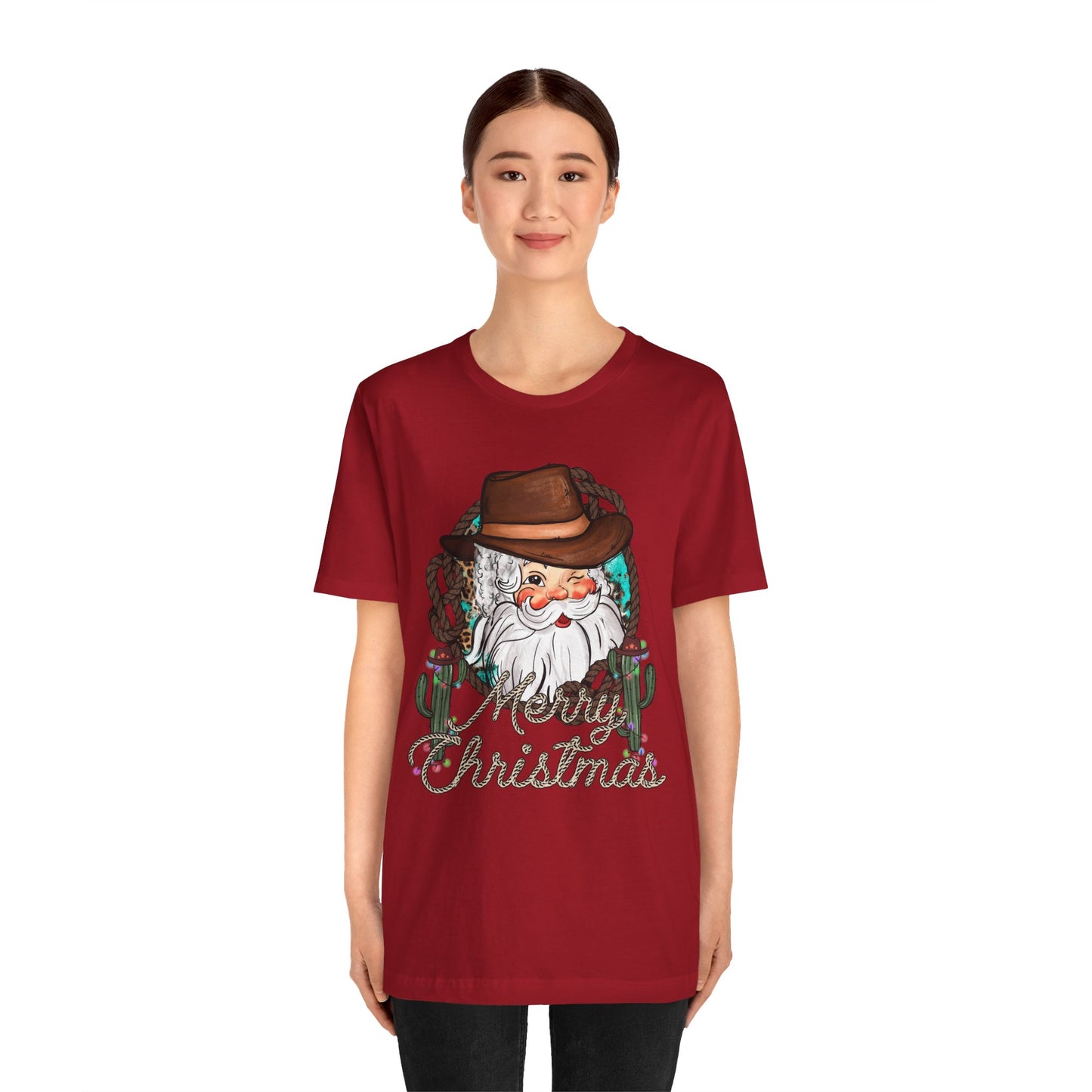 Merry Christmas Howdy Santa Shirt – Retro Western Cowboy Funny Holiday Pajama Tee