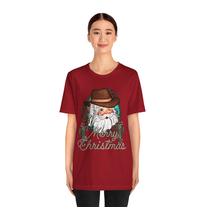Merry Christmas Howdy Santa Shirt – Retro Western Cowboy Funny Holiday Pajama Tee