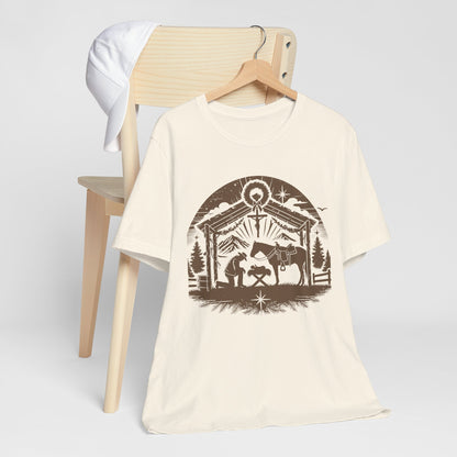 Praying Cowboy Christmas Shirt – Western Nativity Christian Holiday Tee