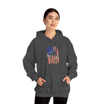 US Flag Skeleton Cowboy Hoodie – Western Horse Riding Rodeo Pullover