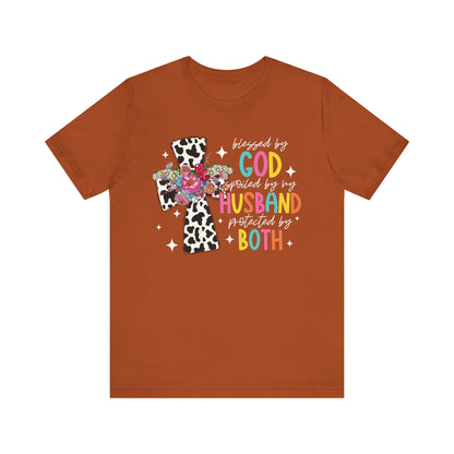 Blessed and Protected Shirt – Christian Floral Cross Leopard Print Bold Faith Tee