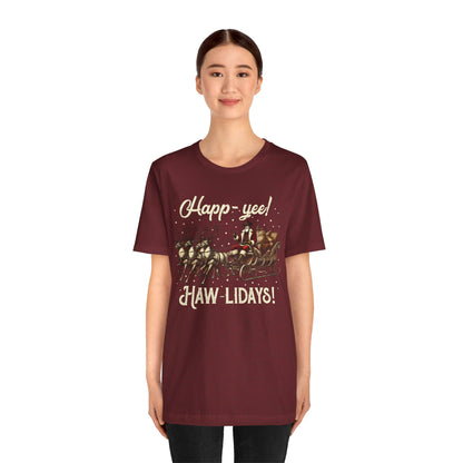 Happy Yeehaw Holidays Shirt – Funny Western Howdy Santa Christmas Tee