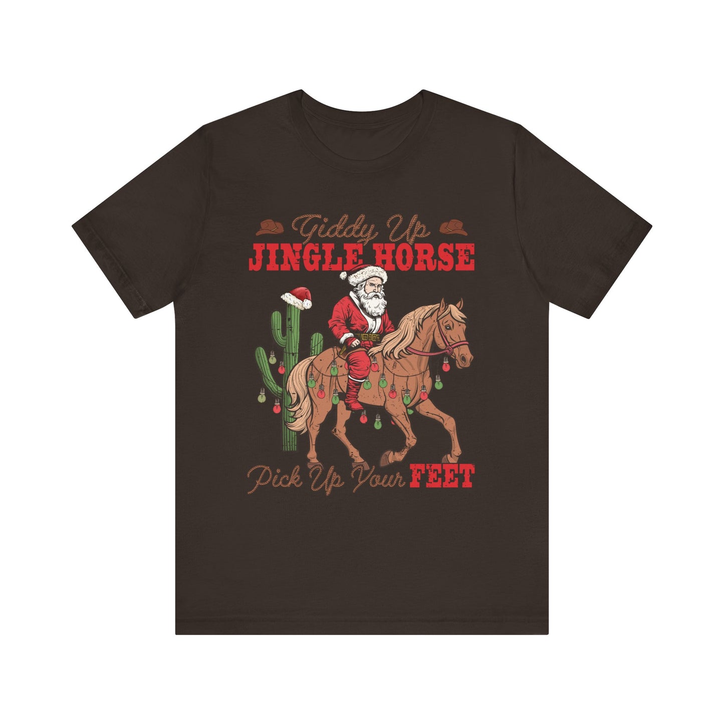 Giddy Up Jingle Horse Shirt – Retro Howdy Christmas Western Cowboy Holiday Tee