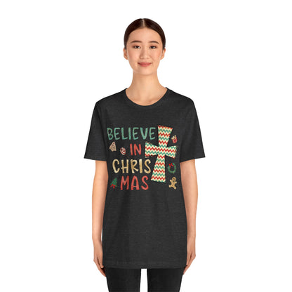 Believe in Christ-Mas Shirt – Retro Christian Jesus Vintage Holiday Faith Tee