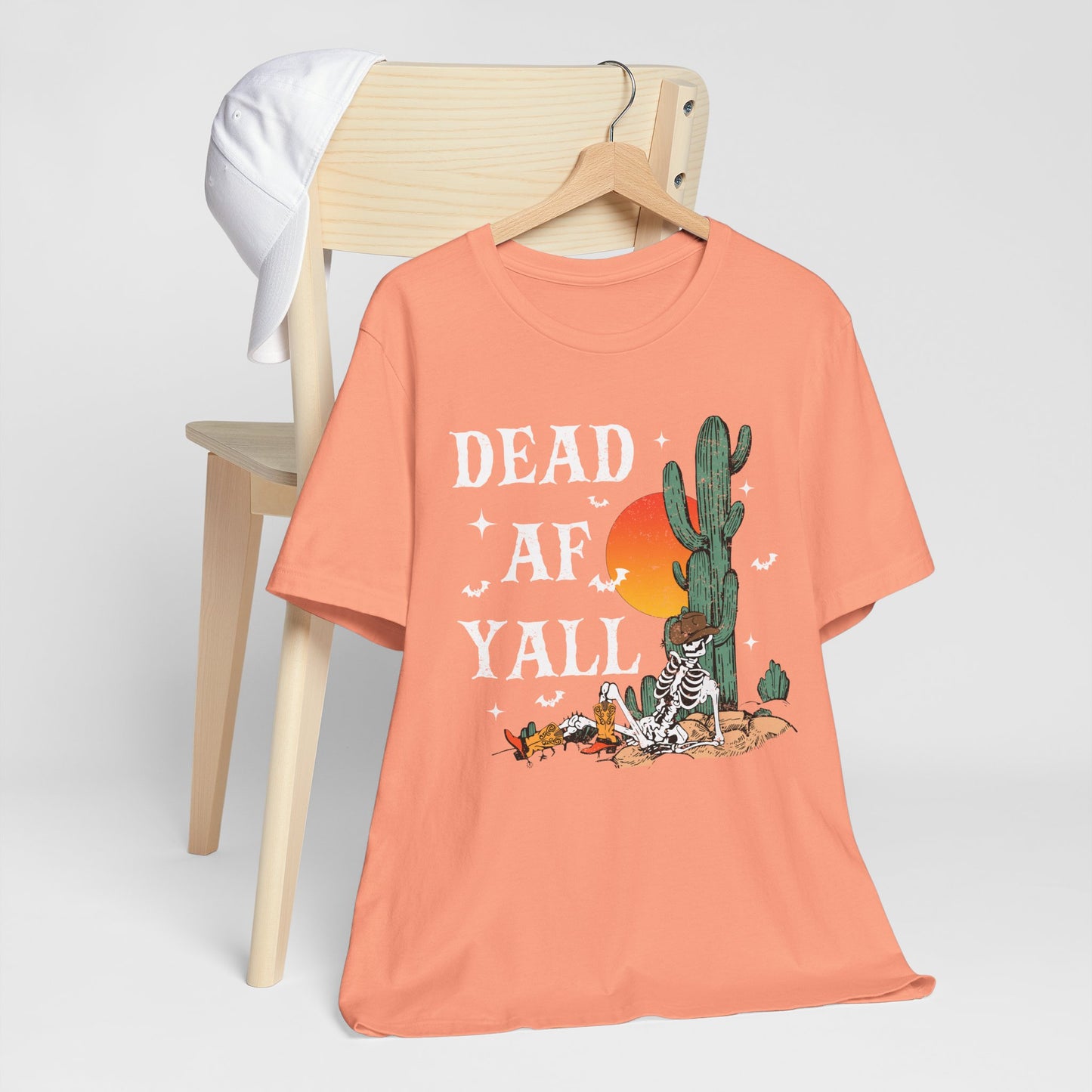 Dead AF Y’all Shirt – Western Skeleton Cowboy Spooky Halloween Tee