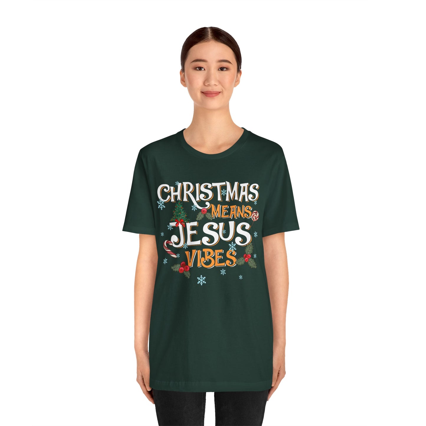 Christmas Means Jesus Vibes Shirt – Christian Faith Holiday Pajama Tee