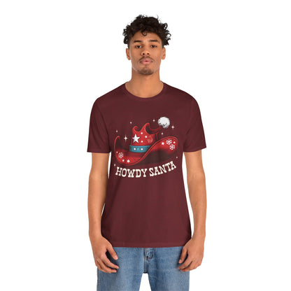 Howdy Santa Shirt – Funny Cowboy Claus Western Christmas Holiday Pajama Tee