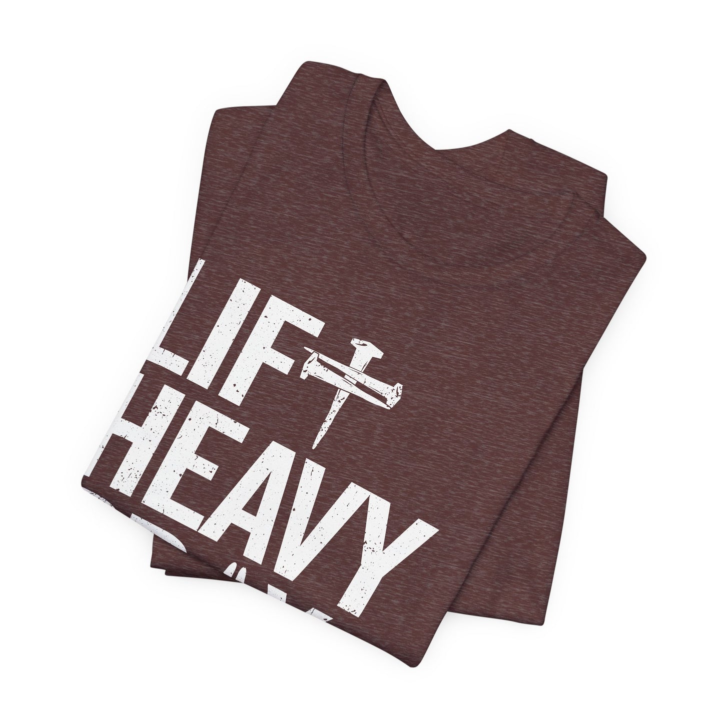Lift Heavy Pray Hard Cross Nails Trendy Christ Gym Vintage T-Shirt