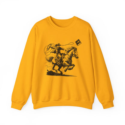 Retro Cowboy Riding Horse Sweatshirt – Christian Scripture Western Rodeo Pullover