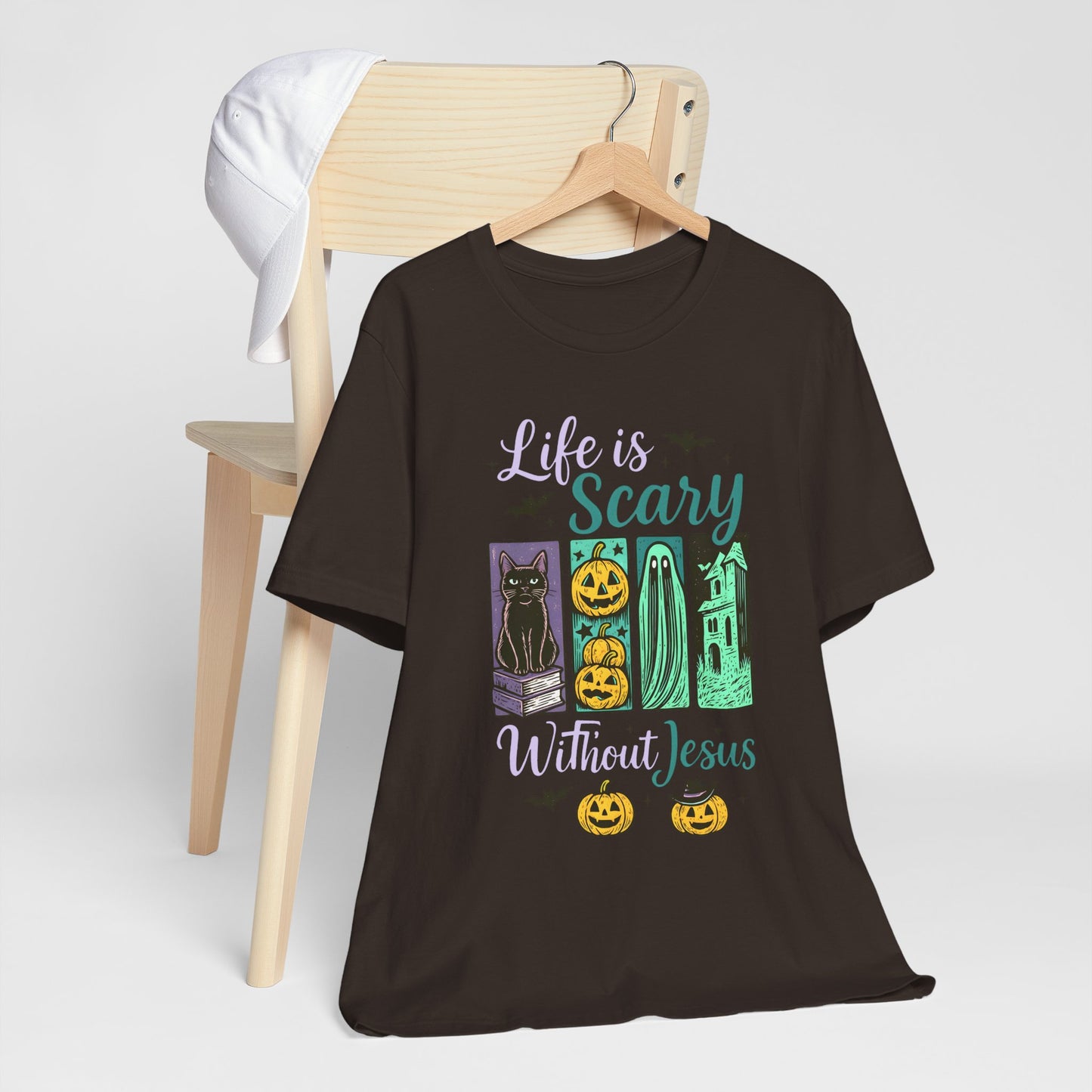 Life Is Scary Without Jesus Shirt – Christian Retro Halloween Faith Tee