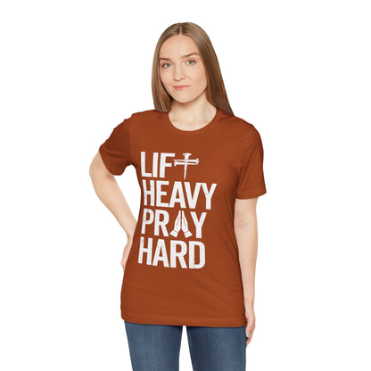 Lift Heavy Pray Hard Cross Nails Trendy Christ Gym Vintage T-Shirt