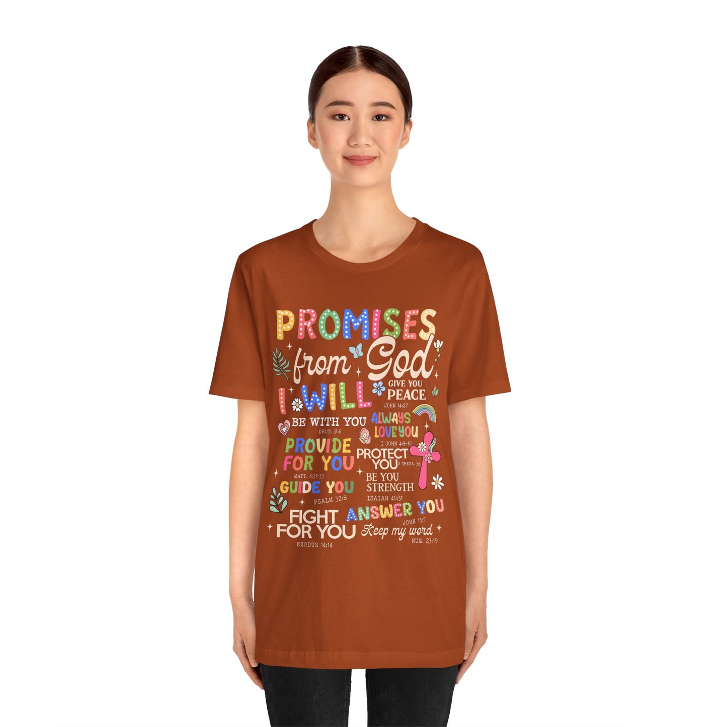 Promises From God Shirt – Christian Women’s Bible Verse Cross Faith Scripture Tee