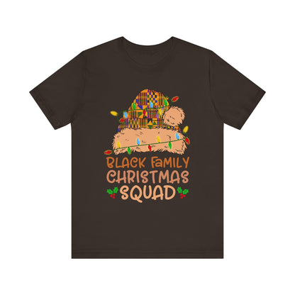 Black Family Christmas Squad Shirt – Kente Santa Hat African Heritage Holiday Tee
