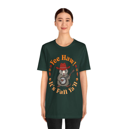 Yee Haw It’s Fall Y’all Shirt – Funny Possum Country Western Rodeo Tee