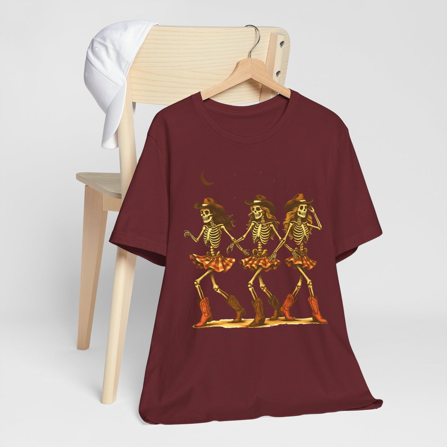 Skeleton Cowgirls Shirt Line Dancing Western Halloween Rodeo Tee