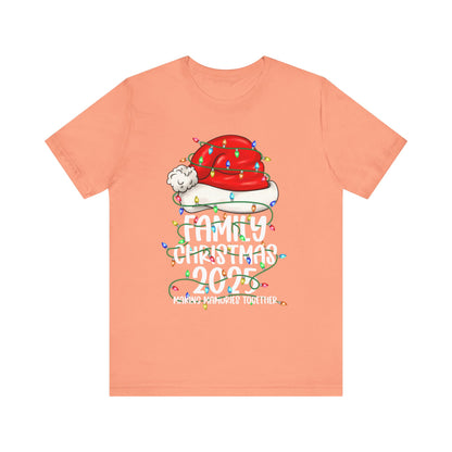 Family Christmas 2025 Shirt – Santa Hat & String Lights Matching Holiday Tee