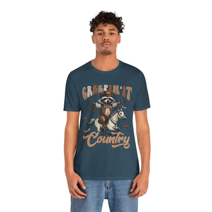 Creepin It Country Creepy Raccoon Halloween Horse Ride Howdy T-Shirt