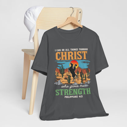 I Can Do All Things Through Christ Shirt – Western Rodeo Christian Tee