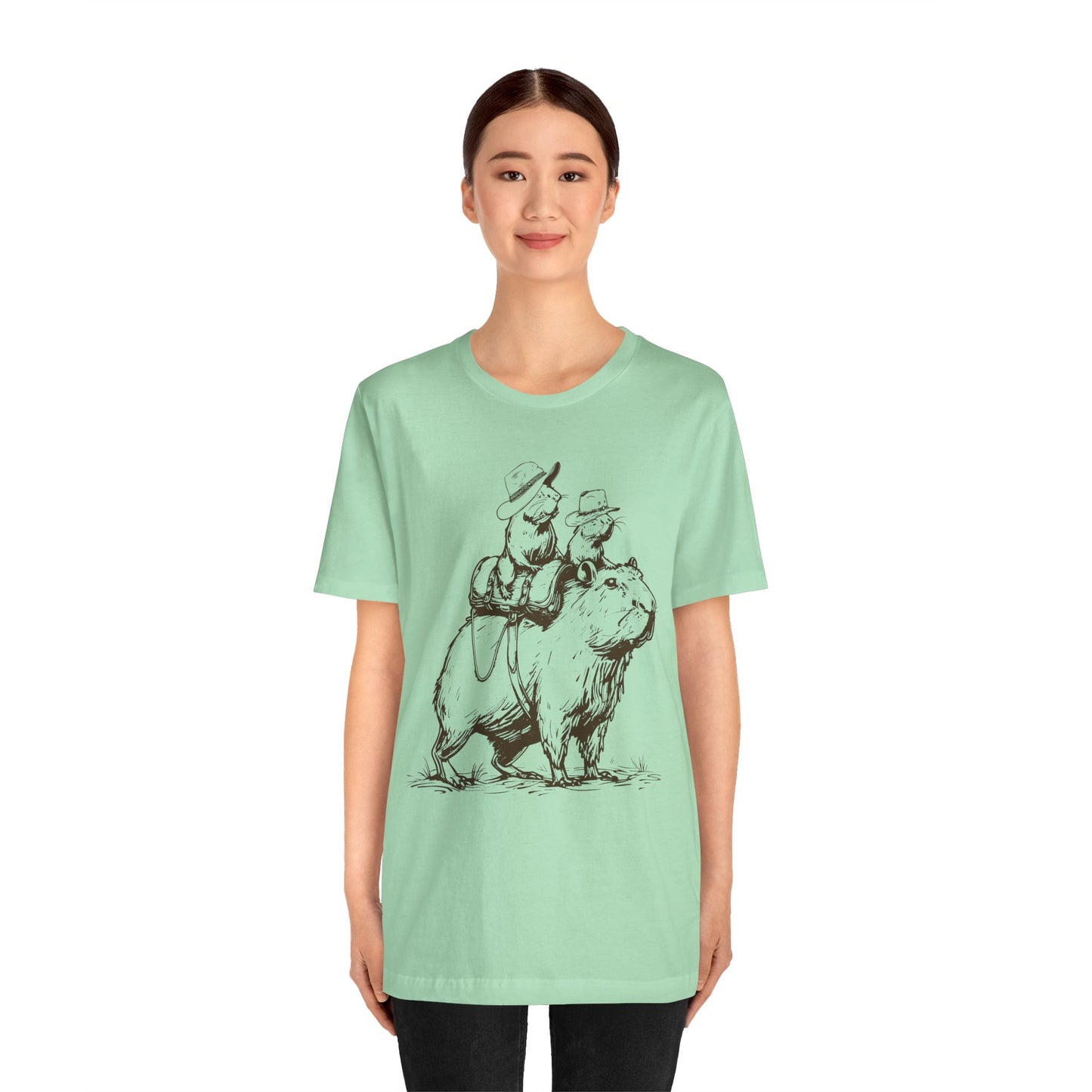 Vintage Rat Riding Capybara Shirt – Funny Western Cowboy Rodeo Tee