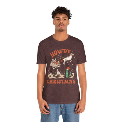 Howdy Christmas Shirt – Vintage Cowboy Santa on Horse Retro Western Holiday Tee