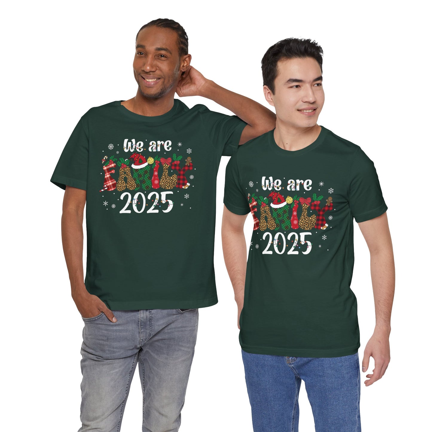 Retro Groovy We Are Family Christmas Shirt – Funky Reindeer Matching Holiday Tee