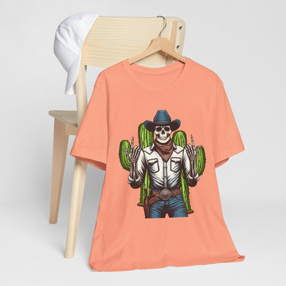 Skeleton Cowboy Howdy Shirt – Rock Hand Skull Western Rodeo Texas Tee