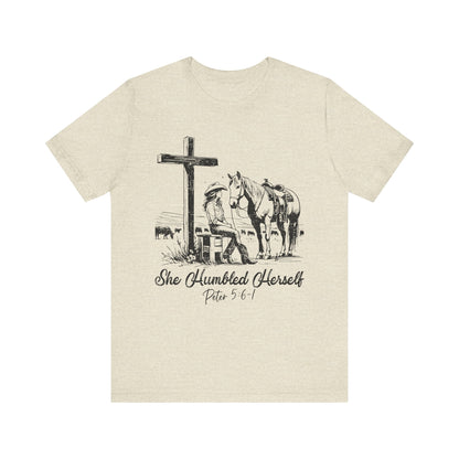 She Humbled Herself Shirt – Christian Faith Western Rodeo Country Tee