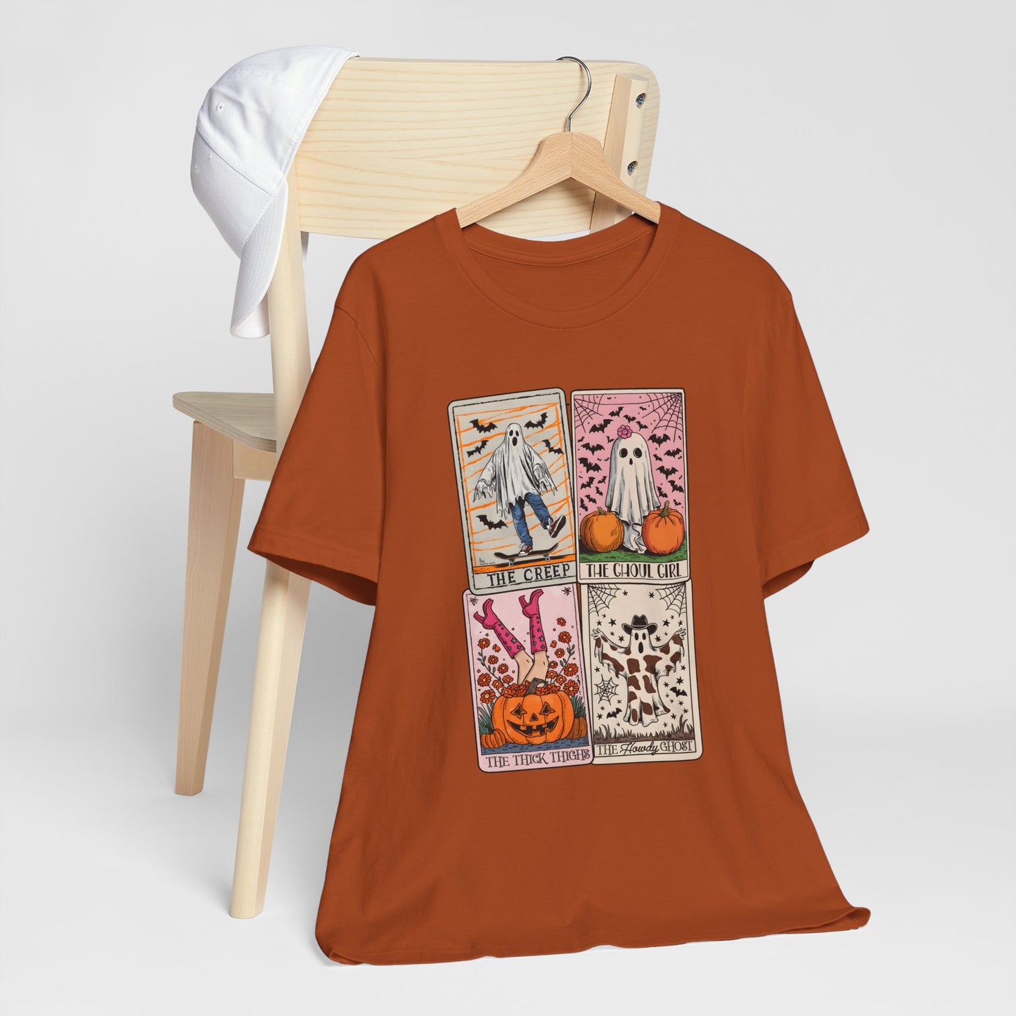 Halloween Tarot Card Ghost Shirt – The Creep, The Ghoul Girl, The Floaty Tee