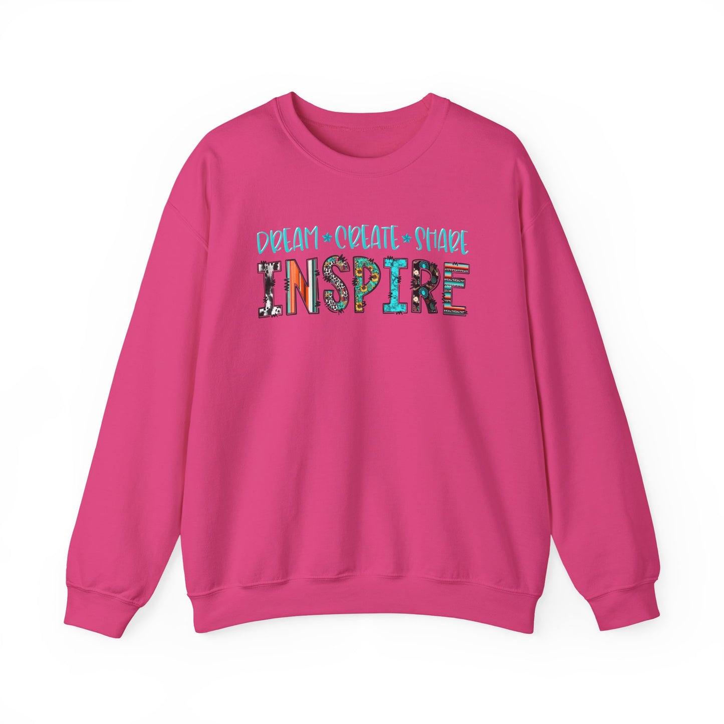 Dream Create Share Inspire Sweatshirt – Motivational Teacher Western Pullover