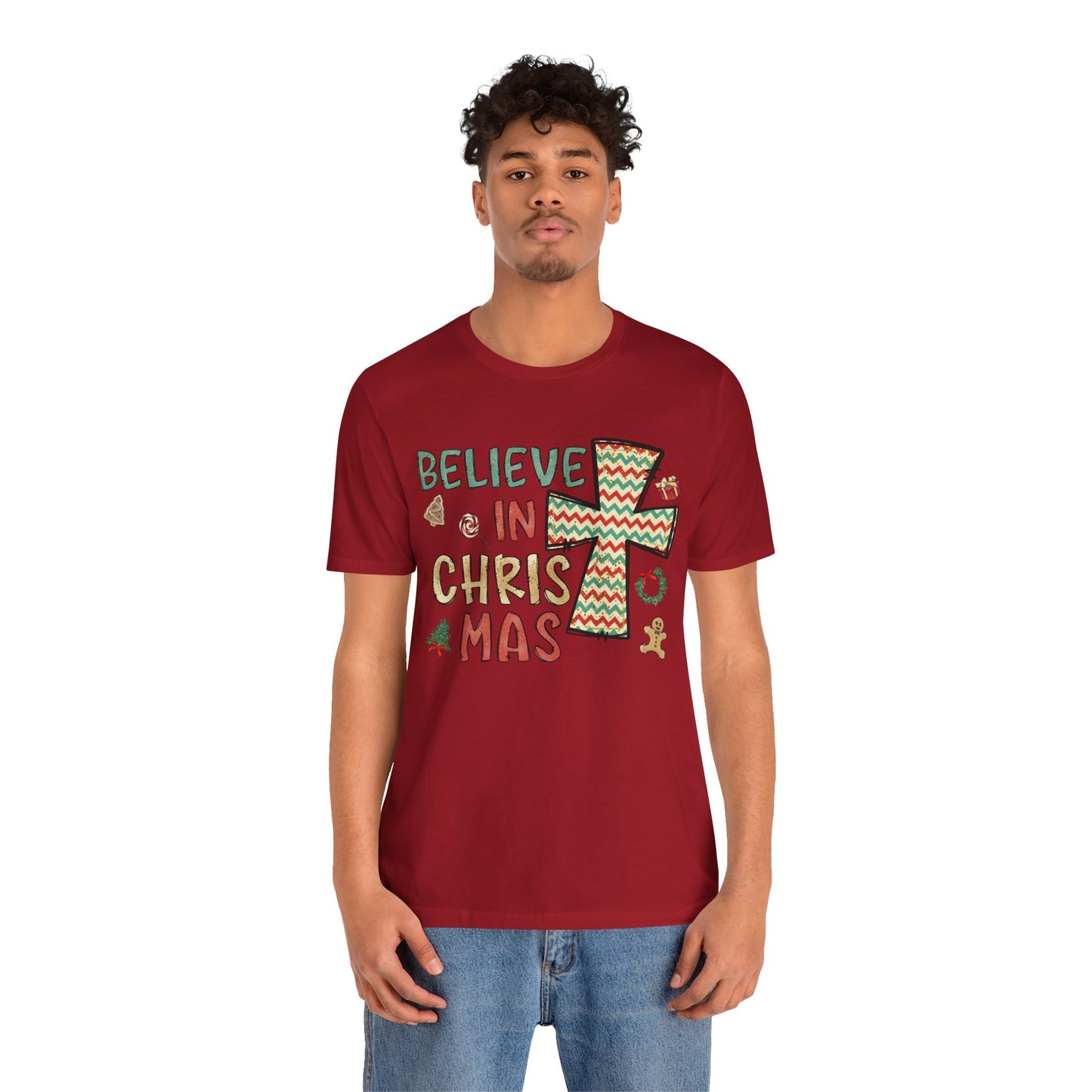 Believe in Christ-Mas Shirt – Retro Christian Jesus Vintage Holiday Faith Tee