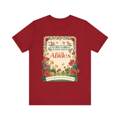 Abide in Me Shirt – Christian John 15:4 Bible Verse Floral Faith Graphic Tee