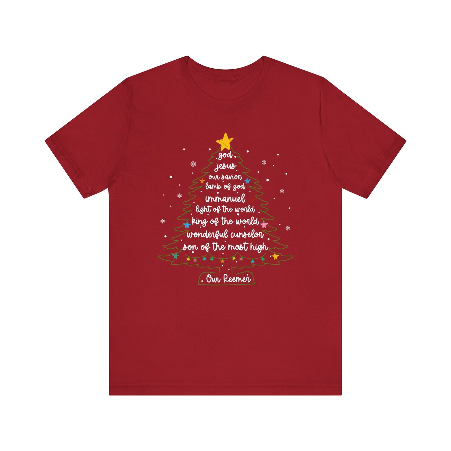 Christian Christmas Tree Sayings Shirt – God Jesus Savior Faith Holiday Tee
