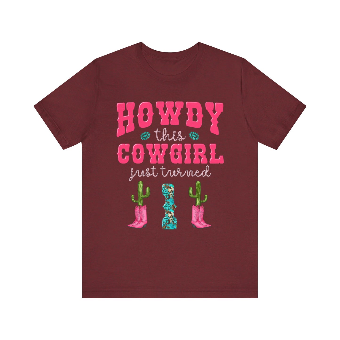 Howdy This Cowgirl Just Turned 1 Shirt – Western First Birthday Girl Rodeo Party Tee