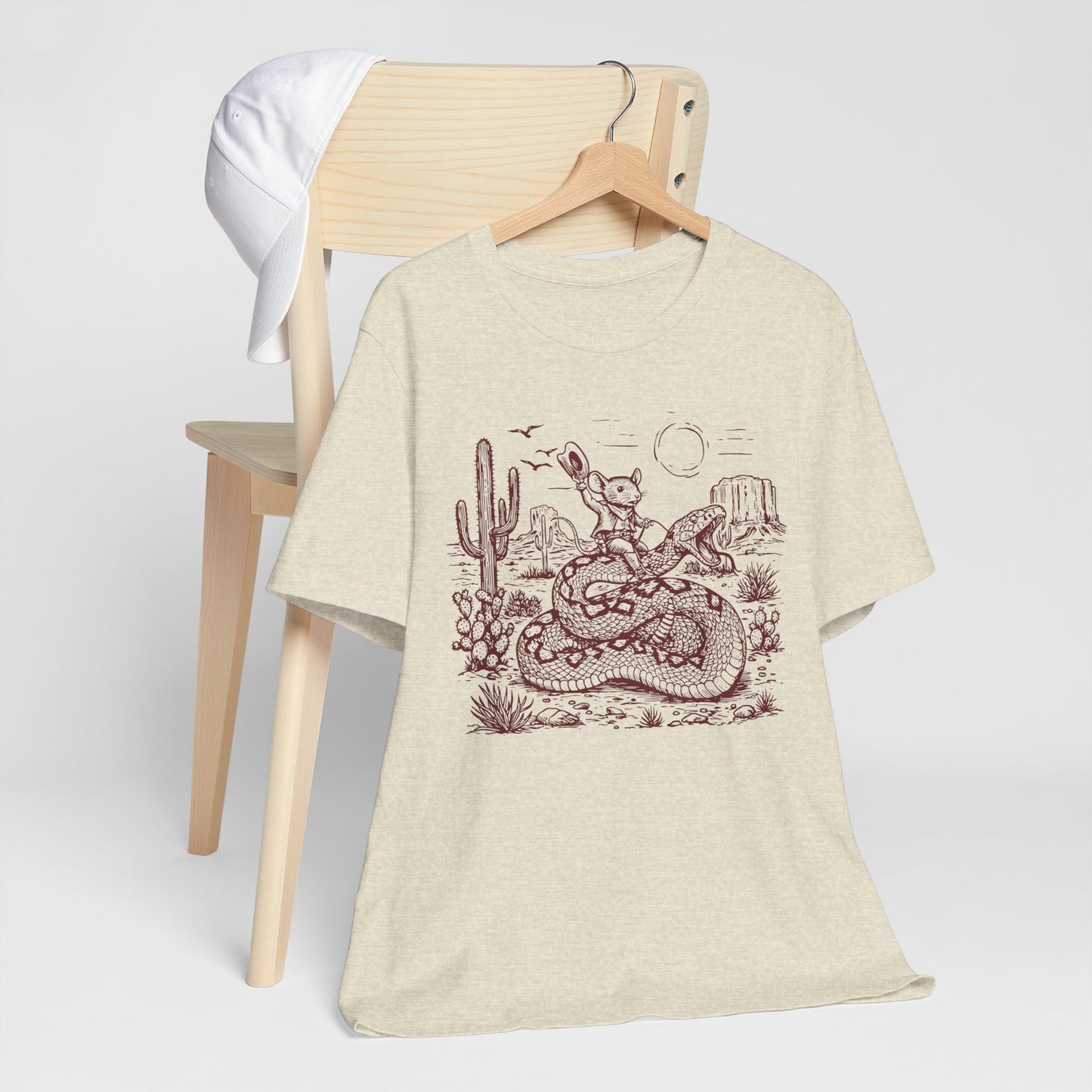 Cowboy Mouse Riding Rattlesnake Shirt – Funny Wild West Rodeo Tee