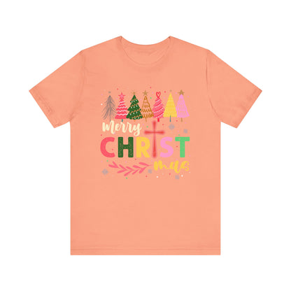 Retro Rustic Merry Christmas Shirt – Christian Cross Faith Holiday Tee