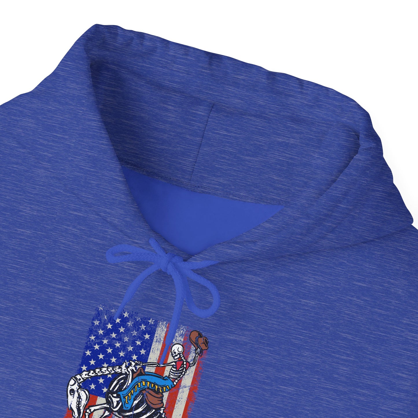 US Flag Skeleton Cowboy Hoodie – Western Horse Riding Rodeo Pullover