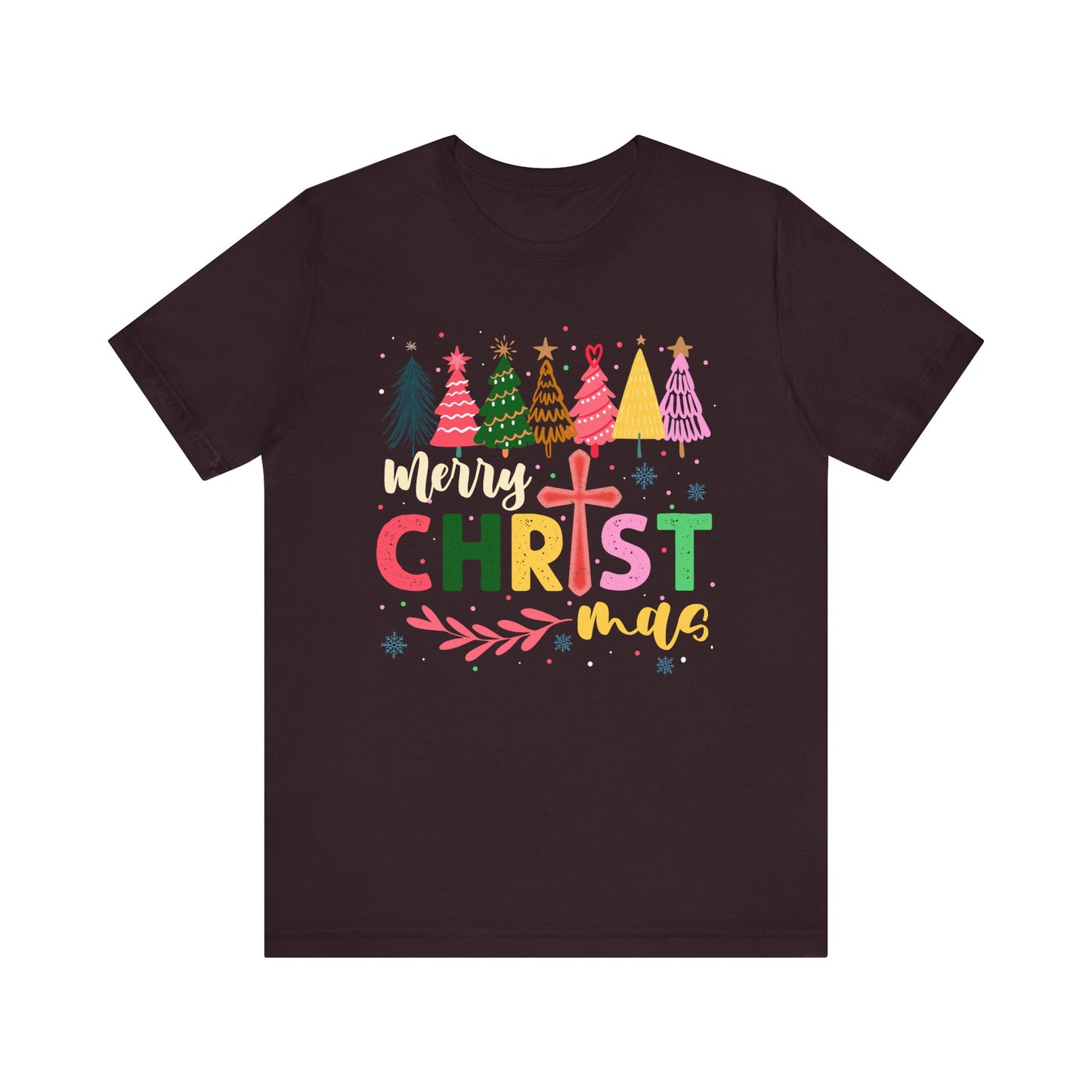 Retro Rustic Merry Christmas Shirt – Christian Cross Faith Holiday Tee