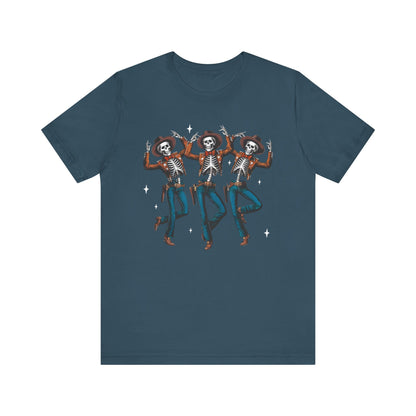 Halloween Western Dancing Skeletons Cowboy Creepy Country T-Shirt