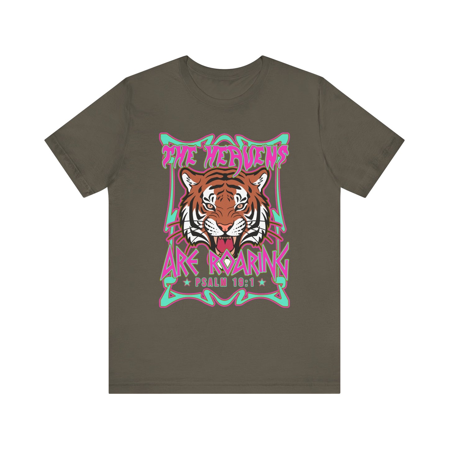 The Heavens Are Roaring Shirt – Psalm 19:1 Tiger Christian Faith Tee