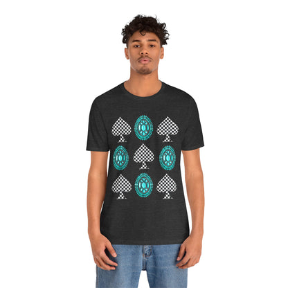 Western Turquoise Stone Shirt – Gemstone Playing Card Texas Rodeo Tee
