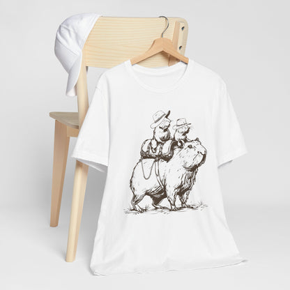 Vintage Rat Riding Capybara Shirt – Funny Western Cowboy Rodeo Tee